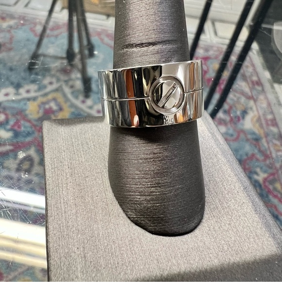 Rare Cartier Love 18 Carat White Gold Wide Band Ring - Picture 3 of 12